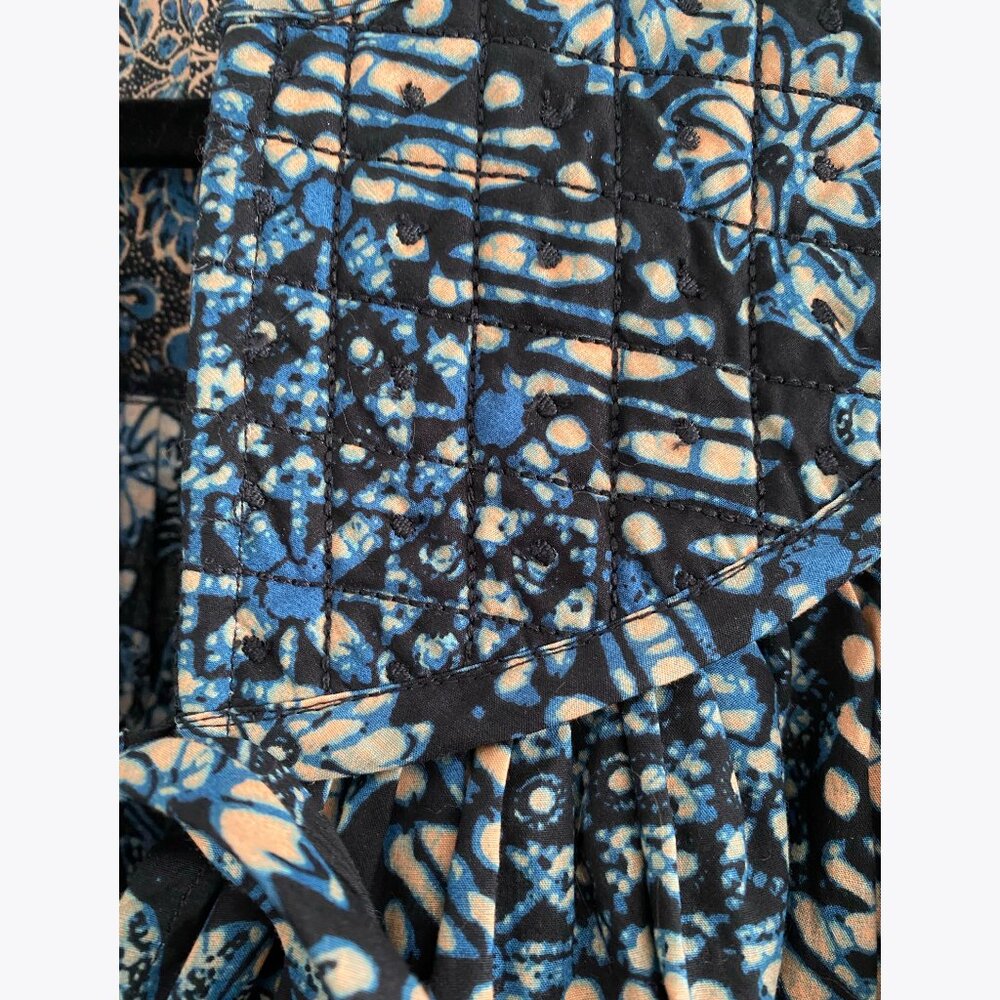 Ulla Johnson "Satima" Printed Cotton Blouse in Azure, size 2 - Picture 9 of 13